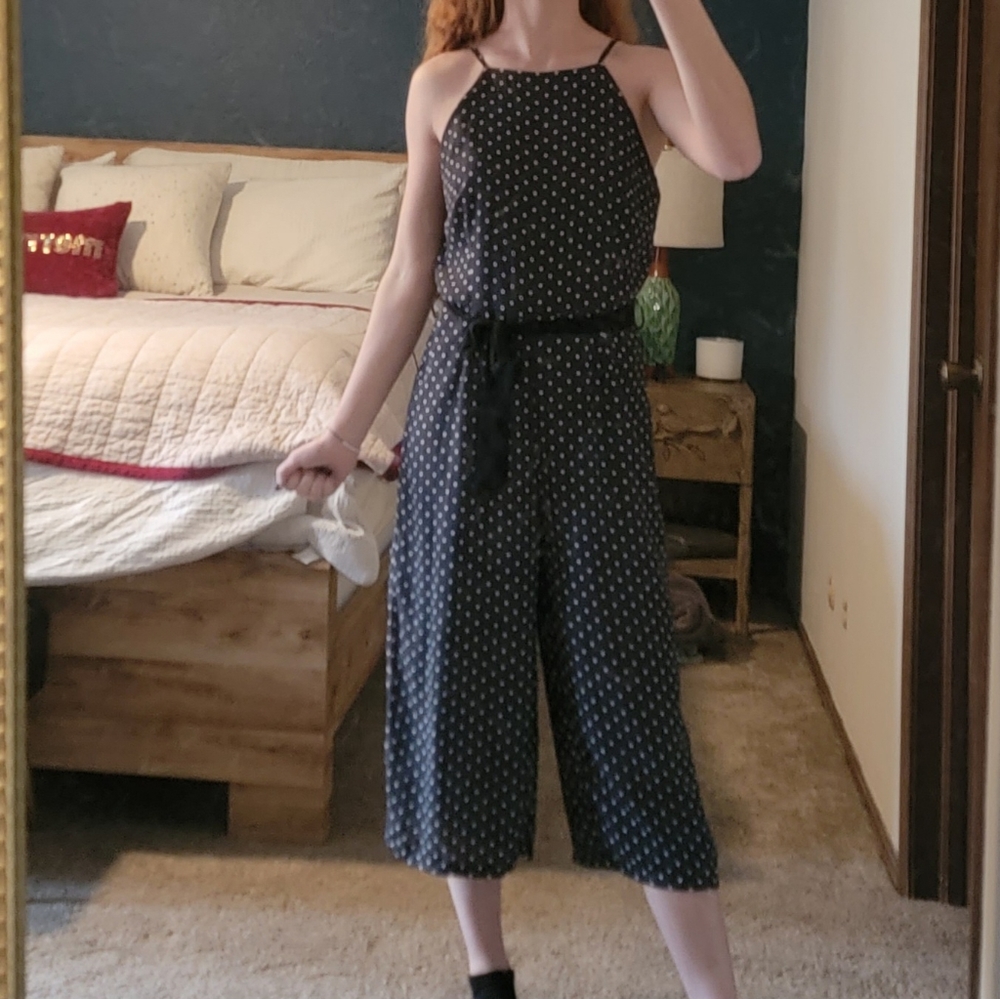 NAVY BLUE JUMPER WITH WHITE POLKA-DOTS